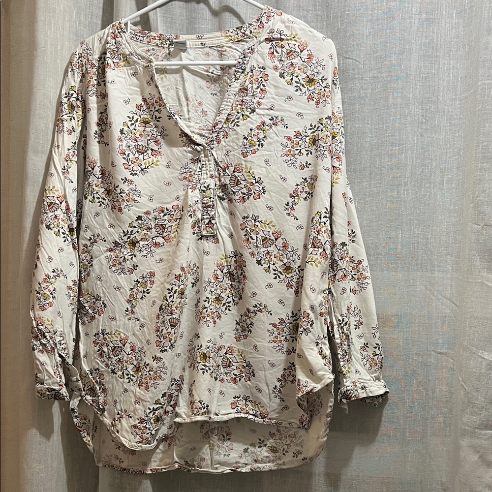 Old Navy Floral Cream Blouse